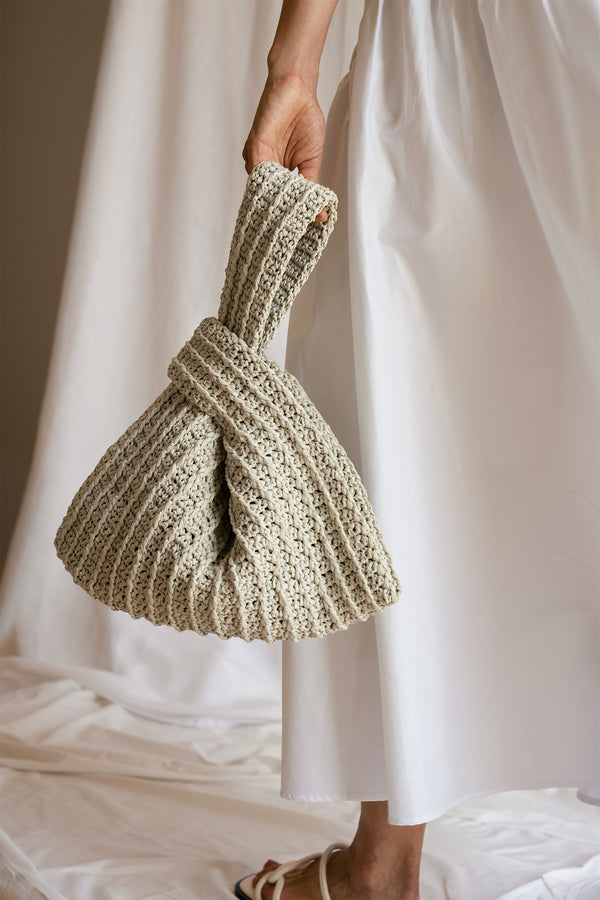 The Raffia Knot Bag- Handmade in Greece- Pearl