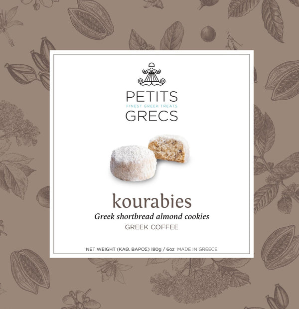"Kourabies Ellinikos Kafes" Greek Shortbread Almond Cookies with Greek Coffee 180g