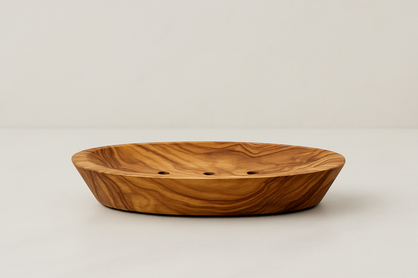 Greek Olive Wood Soap Dish 14cm