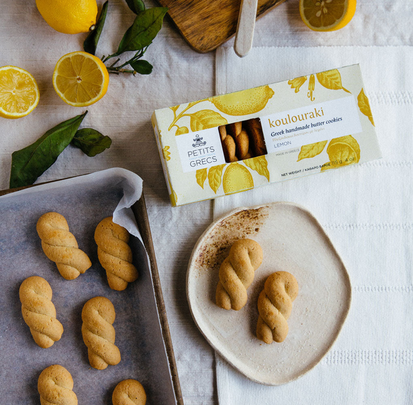 "Koulouraki With Lemon" Greek Handmade Braided Cookies with Lemon 115g