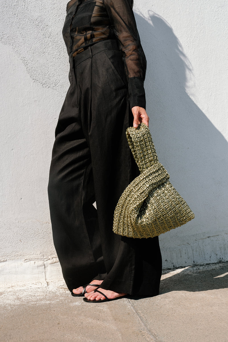 The Raffia Knot Bag- Handmade in Greece- Olive