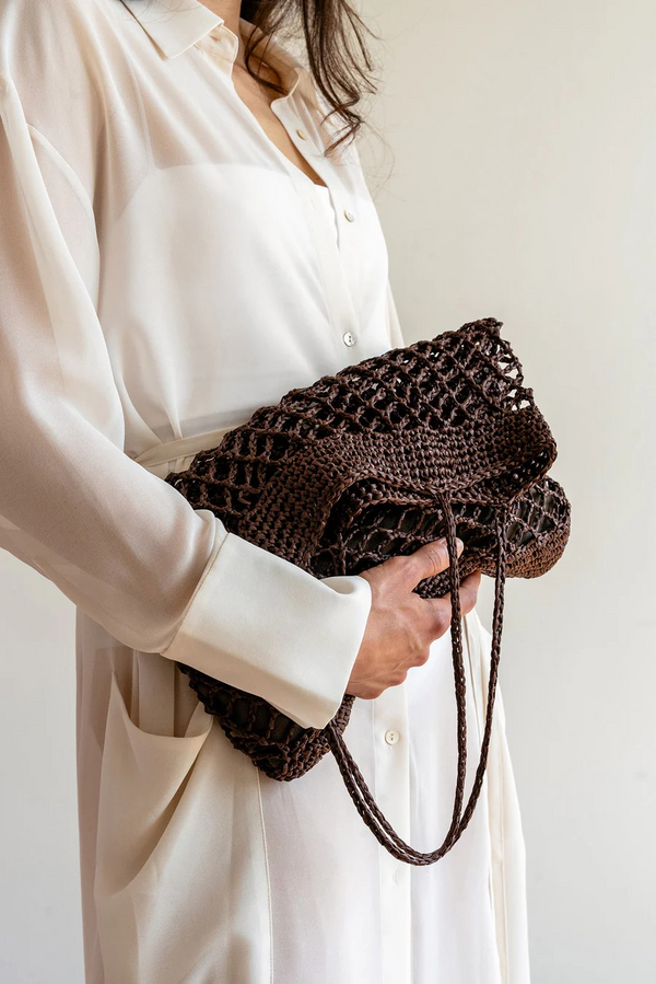 The Raffia Net Bag- Handmade in Greece- Pecan