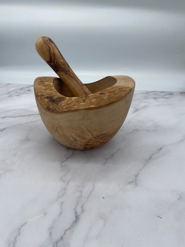 Greek Olive Wood Mortar & Pestle