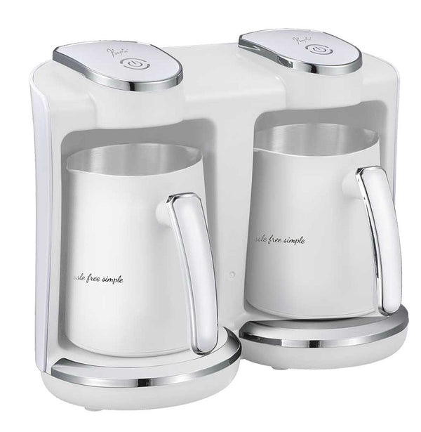 Greek / Turkish Double Coffee Briki Machine with Stainless Steel Brewing Cups