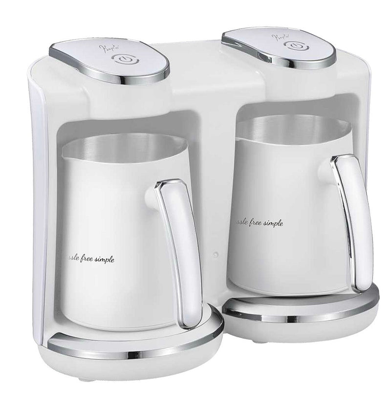 Greek / Turkish Double Coffee Briki Machine with Stainless Steel Brewing Cups