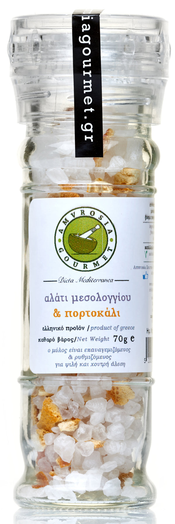 Messolonghi Salt with Orange Grinder 70g