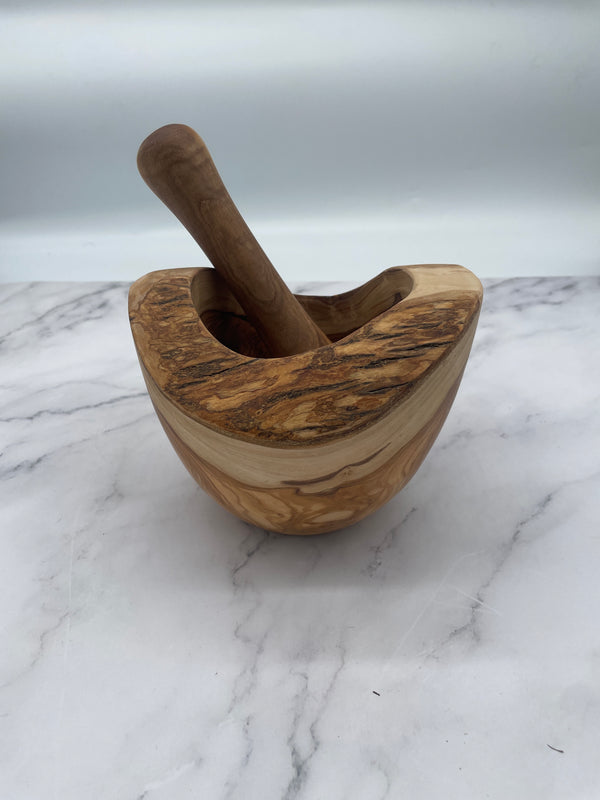 Greek Olive Wood Mortar & Pestle