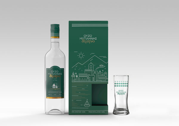 Ouzo Dimino Gift Set with Glass 700ml