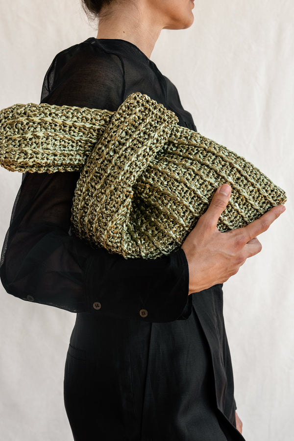 The Raffia Knot Bag- Handmade in Greece- Olive