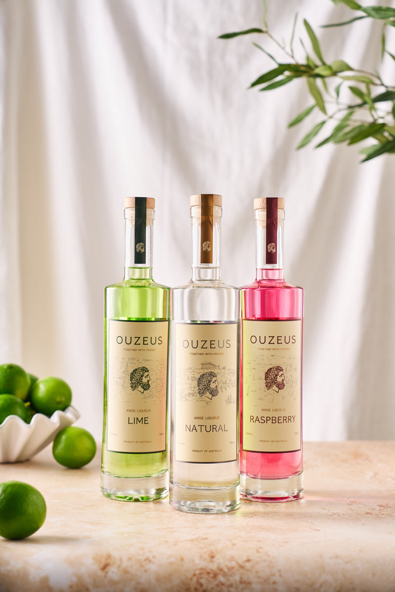 Ouzeus Anise Liqueur- Raspberry with Gift Box 700ML