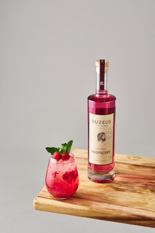 Ouzeus Anise Liqueur- Raspberry with Gift Box 700ML