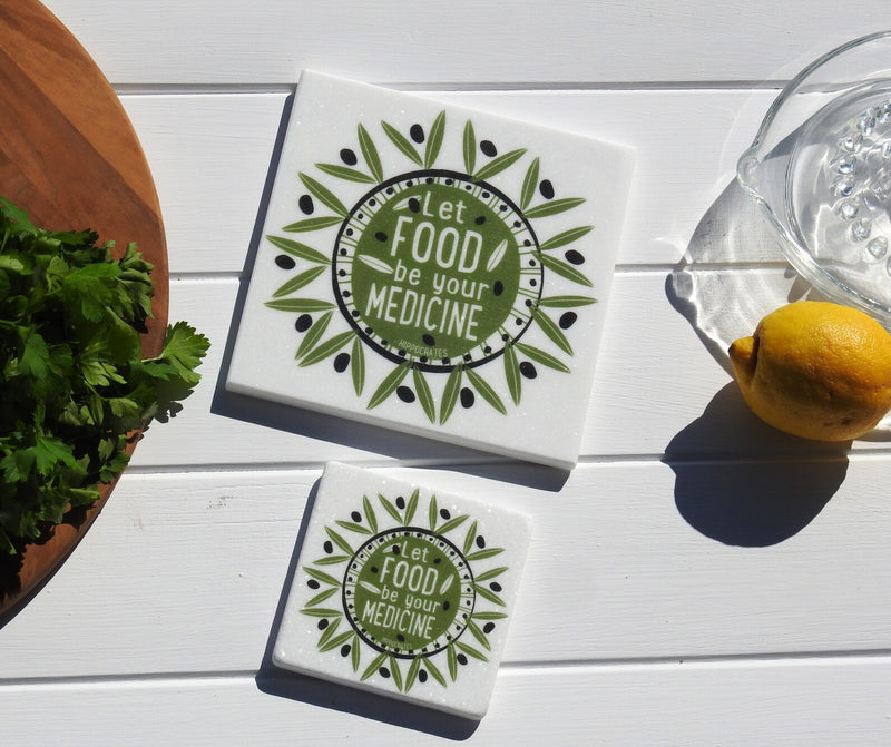 Let Food Be Your Medicine Marble Coaster