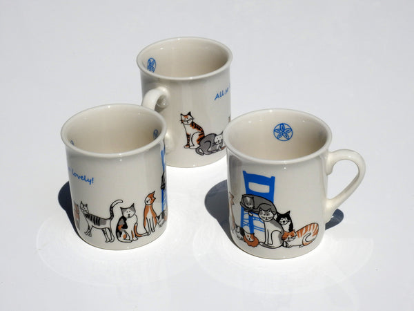 Greek Cats Printed Ceramic Espresso Cup