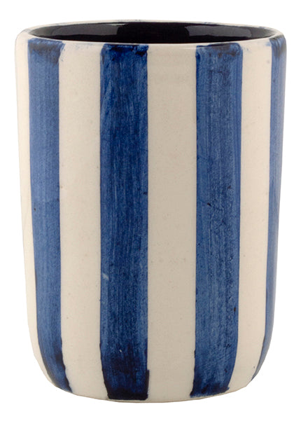 Aegean Stripe Water Glass- Handmade in Greece