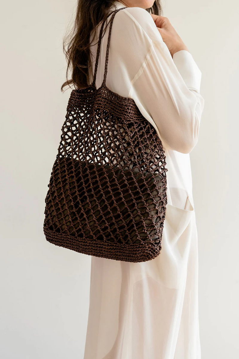 The Raffia Net Bag- Handmade in Greece- Pecan