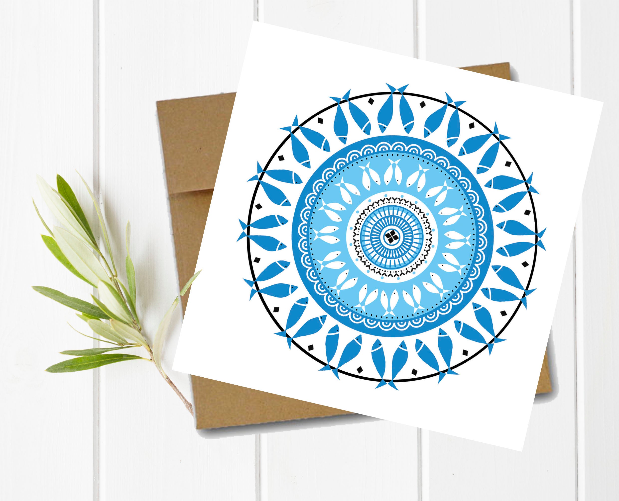 Blue Fish Greeting Card – The Greek Providore