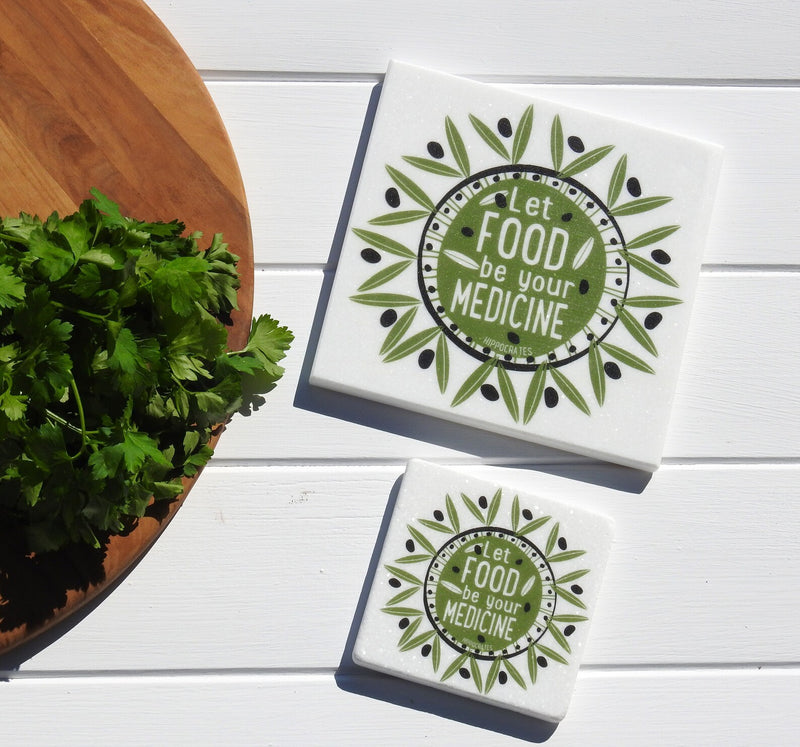 Let Food Be Your Medicine Marble Coaster