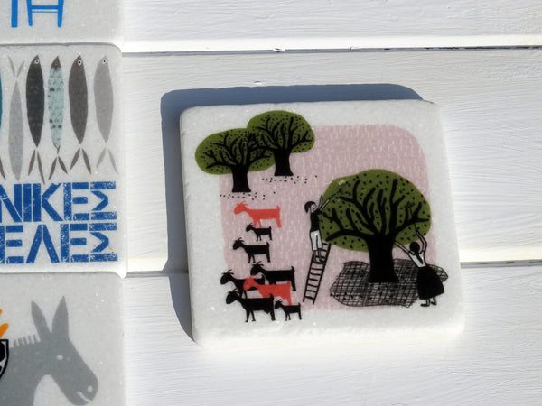 Olive Grove Marble Coaster