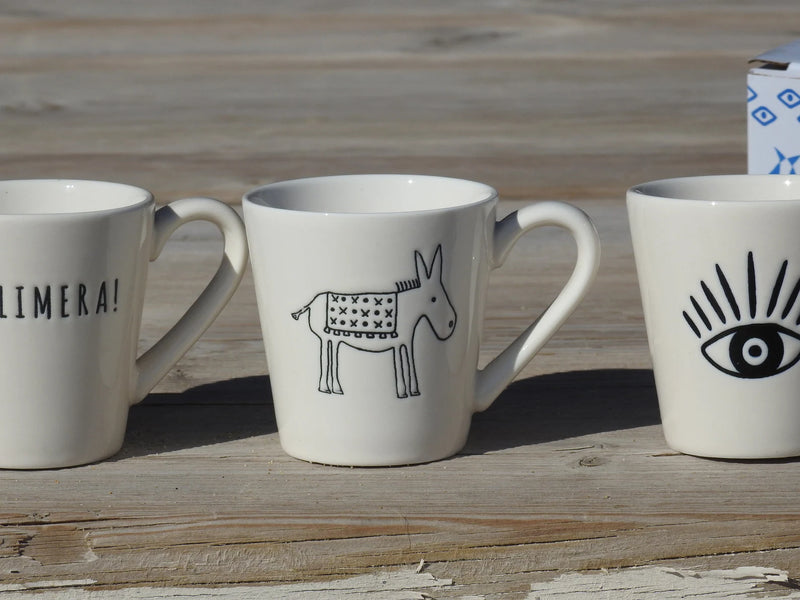 Greek Donkey Handmade Ceramic Espresso Cup