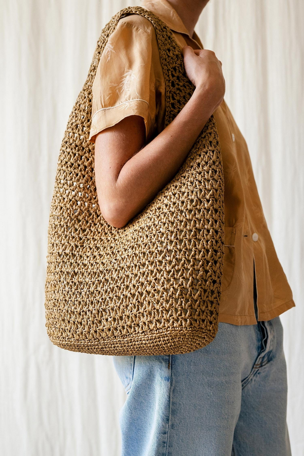 Daphne Tote- Handmade in Greece- Tan