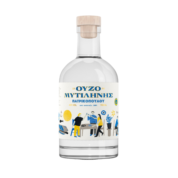 Ouzo of Mytilini Patrikopoulou Gift Set with Glasses 700ml