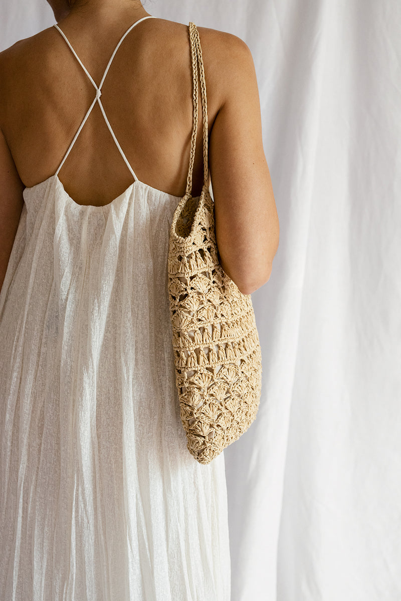 Anemone Tote- Handmade in Greece- Natural