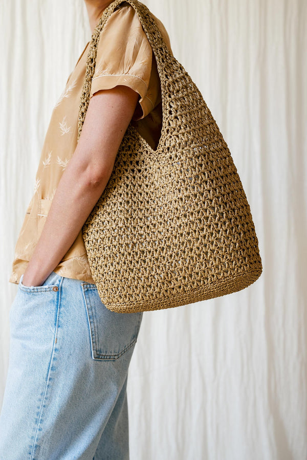 Daphne Tote- Handmade in Greece- Tan