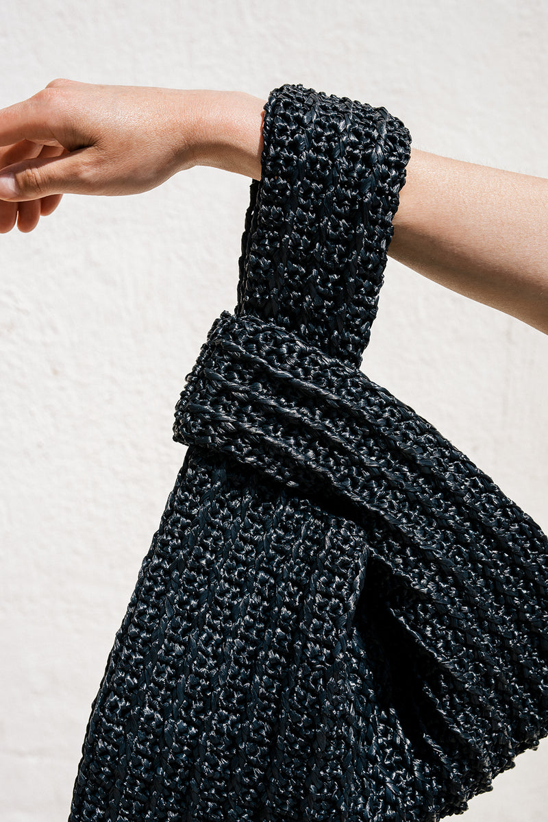 The Raffia Knot Bag- Handmade in Greece Black