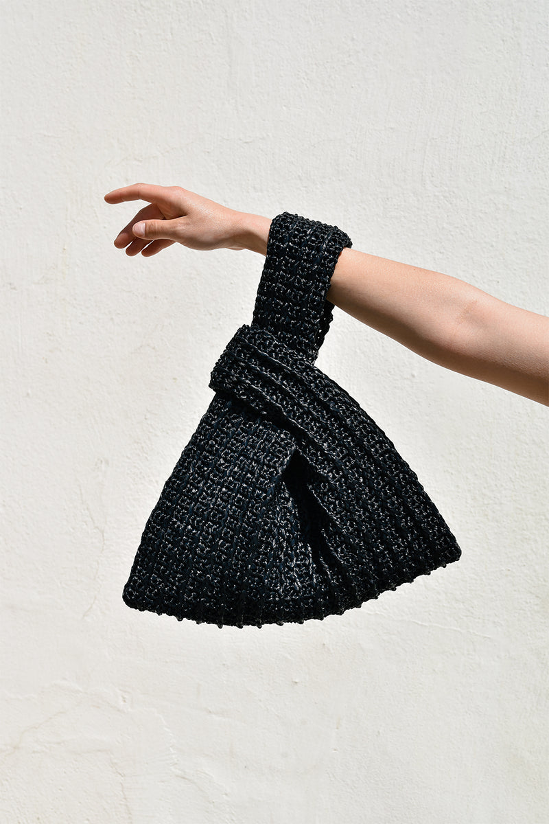 The Raffia Knot Bag- Handmade in Greece Black