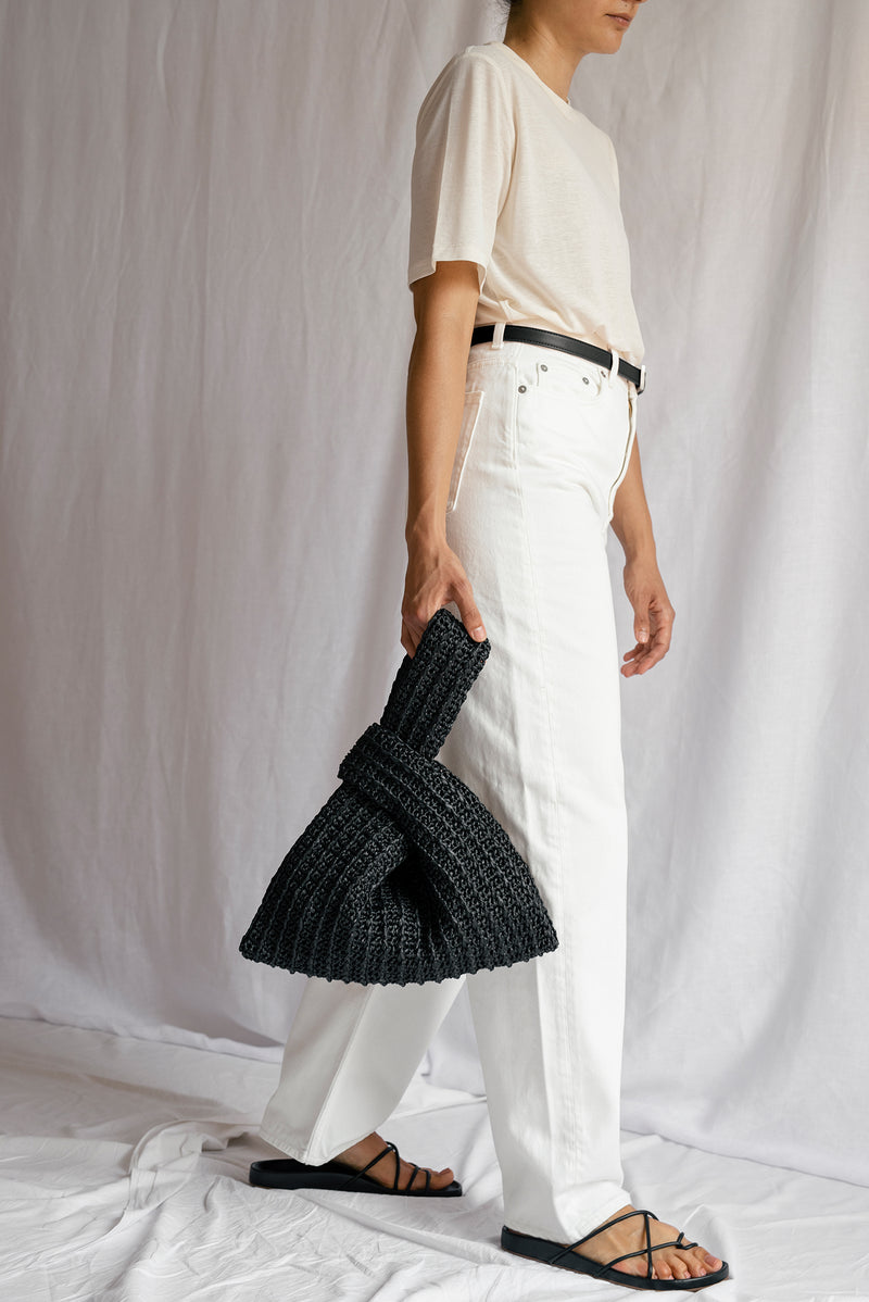 The Raffia Knot Bag- Handmade in Greece Black