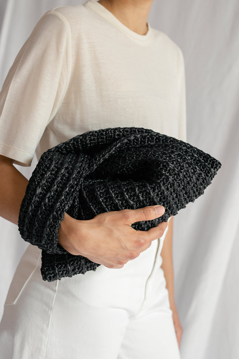 The Raffia Knot Bag- Handmade in Greece Black