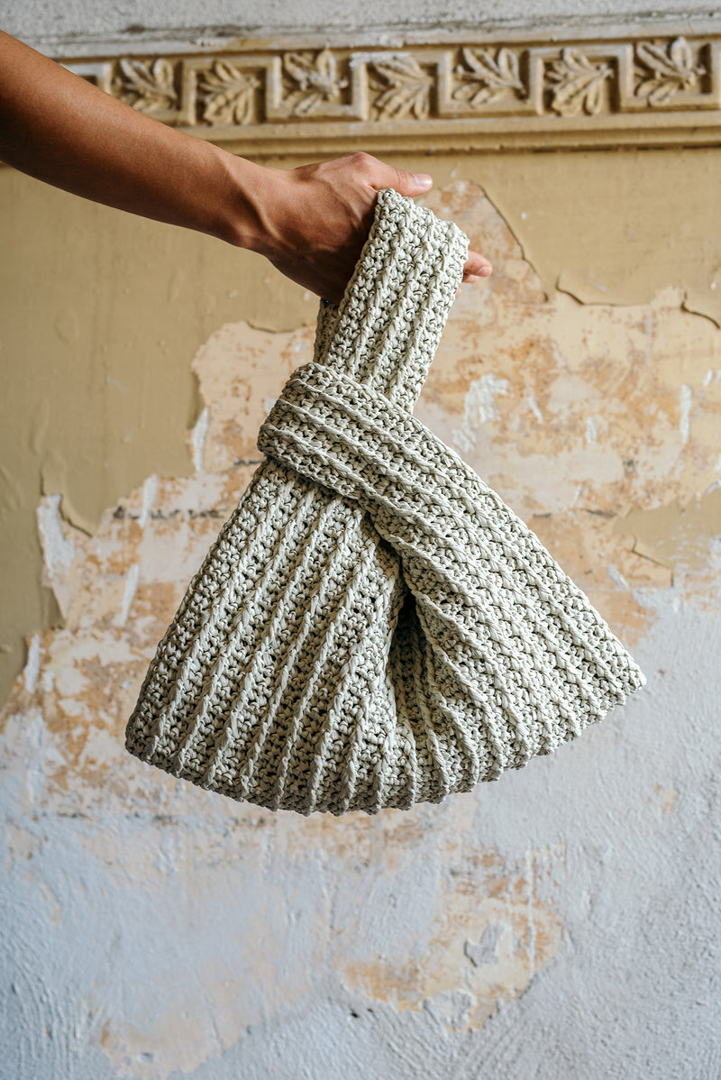 The Raffia Knot Bag- Handmade in Greece- Pearl