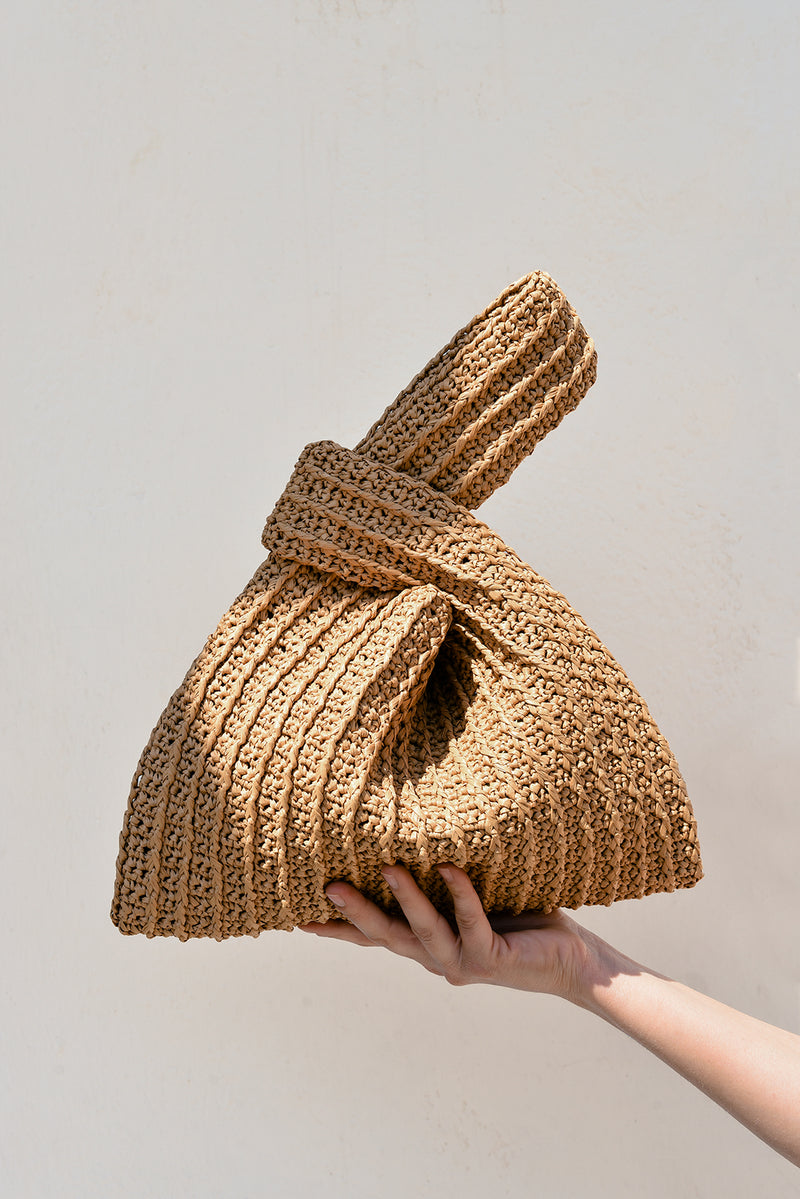 The Raffia Knot Bag- Handmade in Greece- Tan