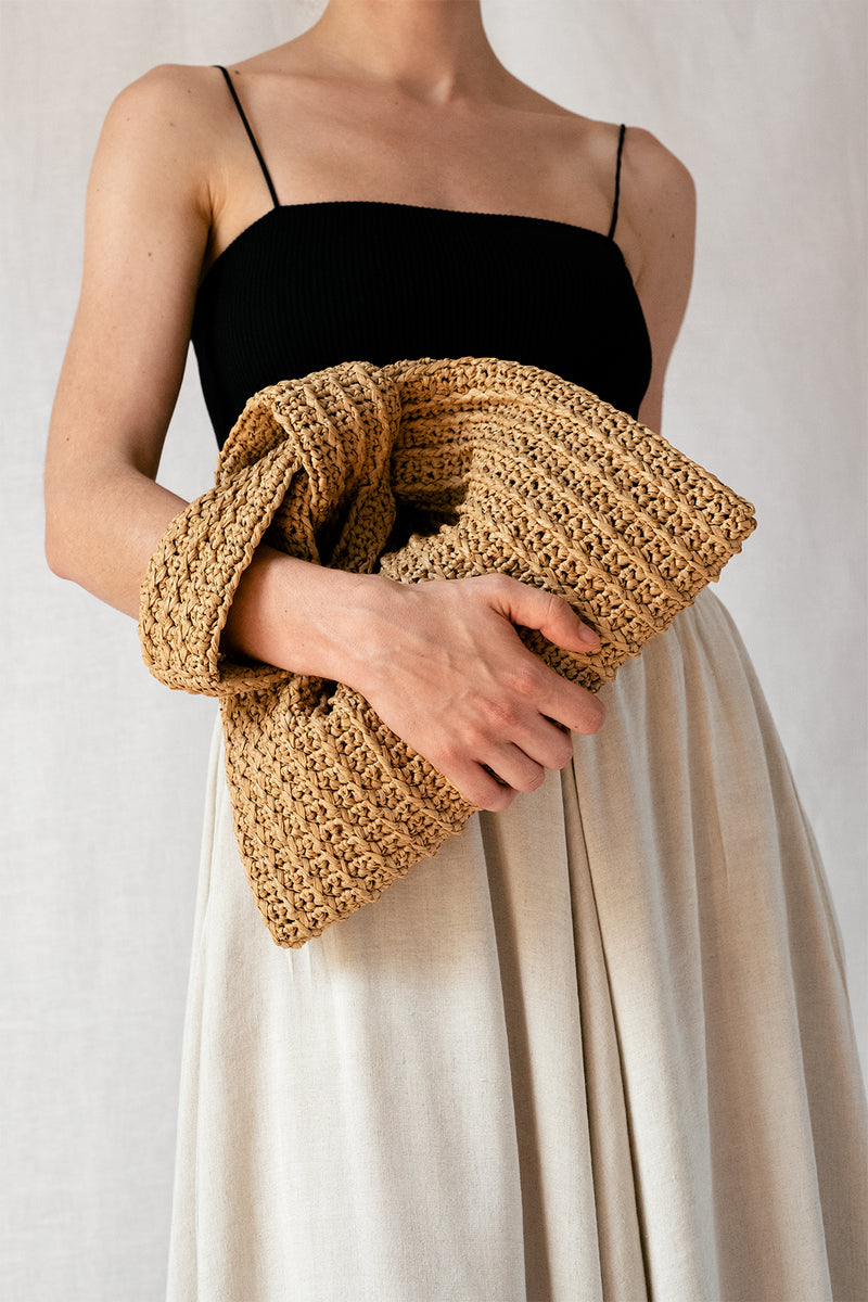 The Raffia Knot Bag- Handmade in Greece- Tan