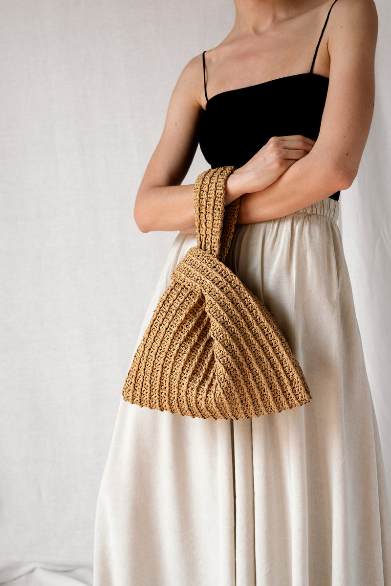 The Raffia Knot Bag- Handmade in Greece- Tan