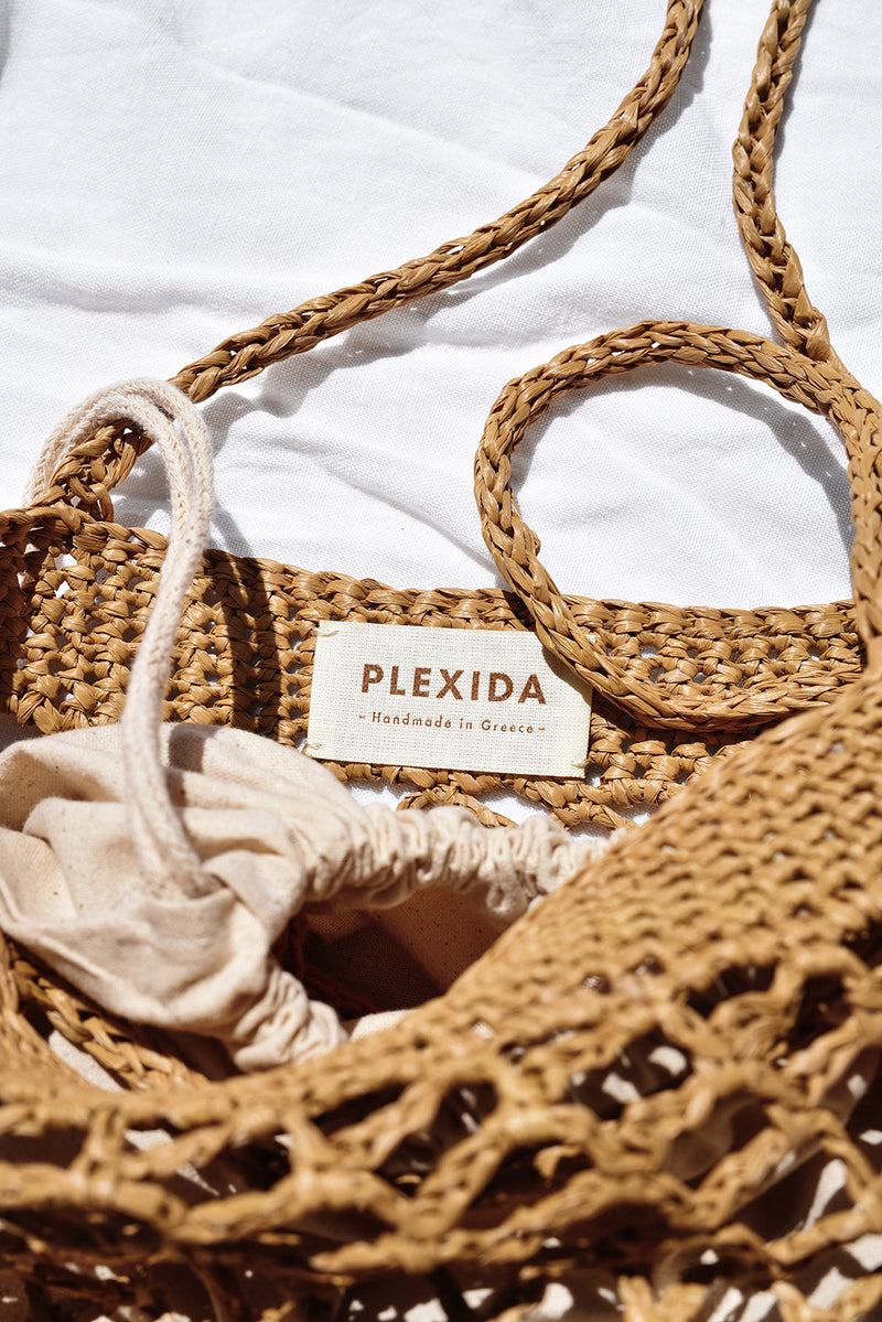 The Raffia Net Bag- Handmade in Greece- Tan