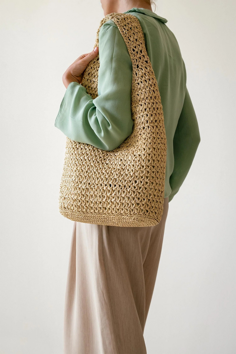 Daphne Tote- Handmade in Greece- Natural