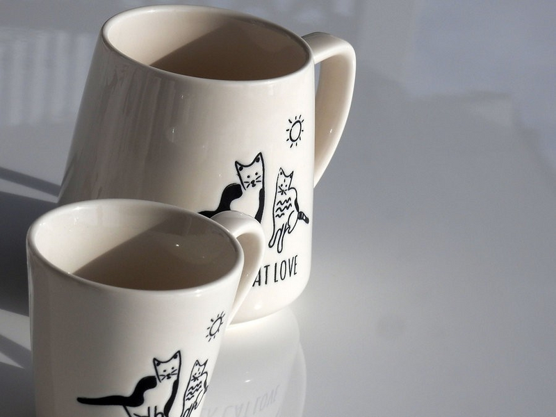 Greek Cats Handmade Ceramic Espresso Cup