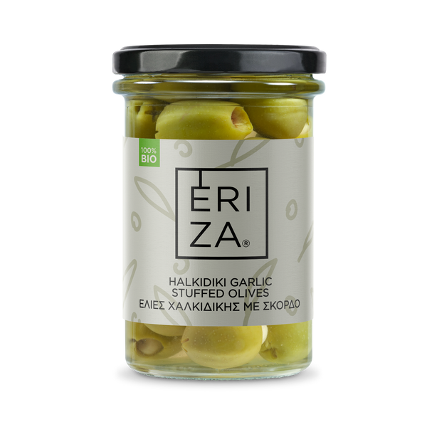 Organic Halkidiki Garlic Stuffed Olives 165g