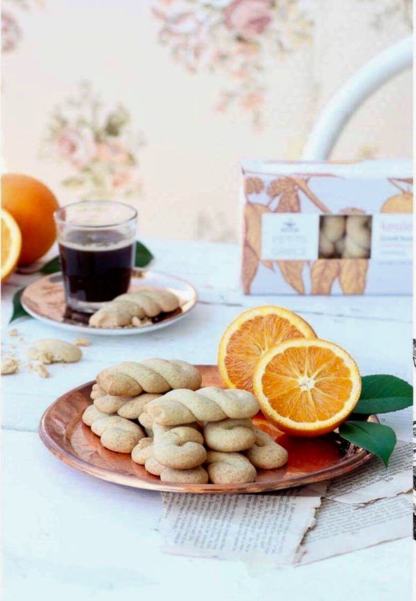 Greek Handmade Braided Cookies with Orange "Koulourakia Portokali" 160g