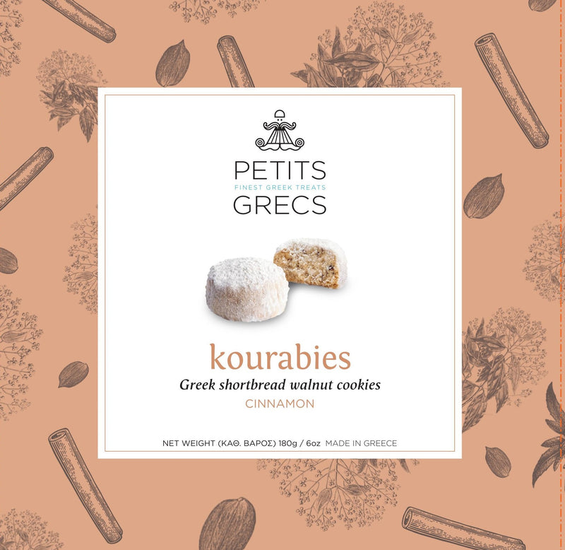 "Kourabies Kanela" Greek Shortbread Walnut Cookies with Cinnamon 180g