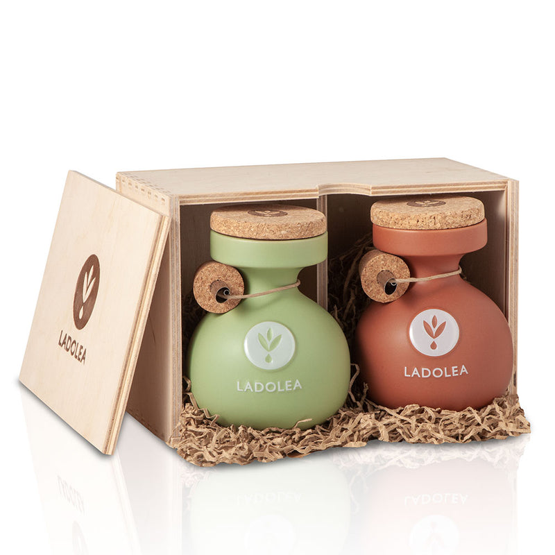 Organic Balsamic Vinegar with Bergamot & Organic Extra Virgin Olive Oil 200ml Wooden Gift Box