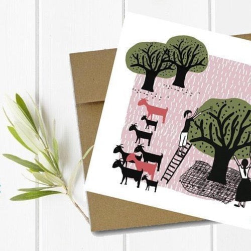 Olive Grove Greeting Card with Kraft Envelope