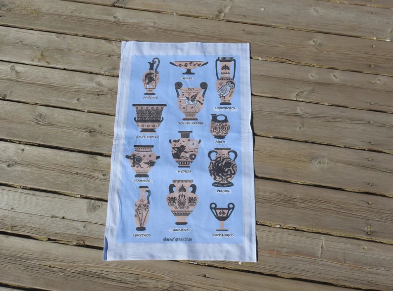 Greek Urns 100% Cotton Tea Towel